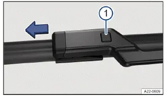 Fig. 1 Cambiar las escobillas limpiacristales del parabrisas.