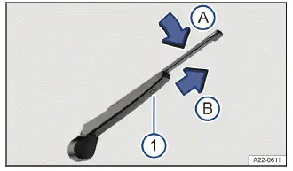 Fig. 2 Cambiar la escobilla limpiacristales de la luneta.