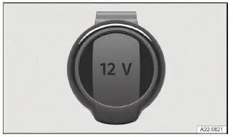 Fig. 1 En el lado derecho del maletero: toma de corriente de 12 voltios con tapa plegable (representación esquemática).